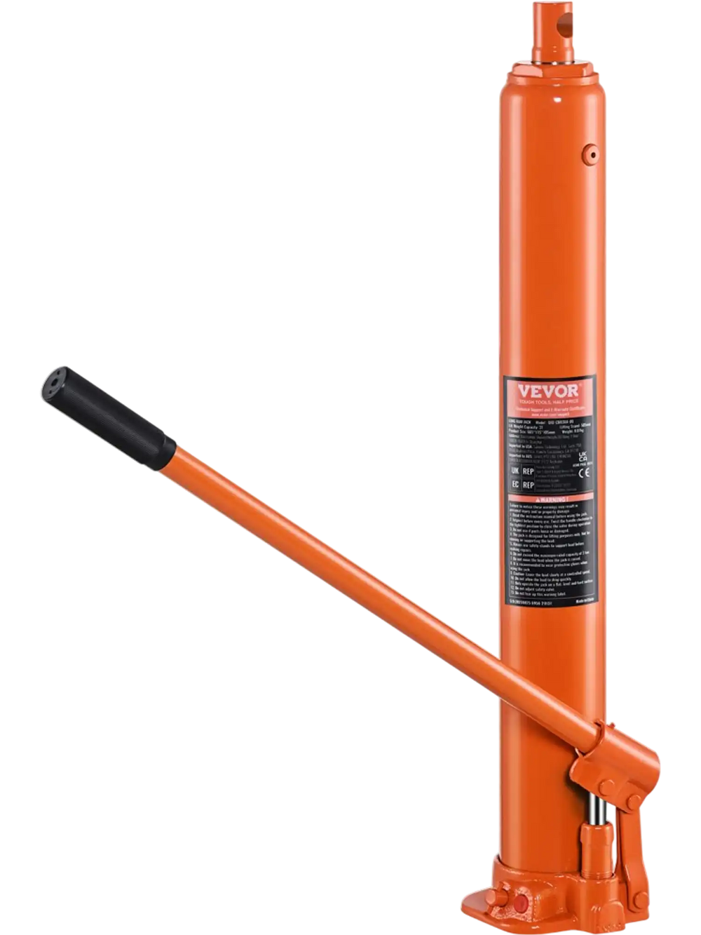 VEVOR Hydraulic Long Ram Jack, 4 Ton Engine Hoist Cylinder with Single Piston Pump And Flat Base, Hydraulic Ram Cylinder for Engine Lift Hoists, Hydraulic Garage/Shop Cranes, Mechanical, Farm
