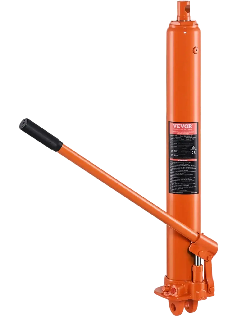 VEVOR Hydraulic Long Ram Jack, 8 Ton Engine Hoist Cylinder with Single Piston Pump And Clevis Base, Hydraulic Ram Cylinder for Engine Lift Hoists, Hydraulic Garage/Shop Cranes, Mechanical, Farm