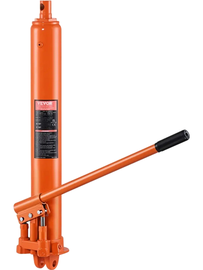 Vevor Long Ram Jack 8-Ton Hydraulic Engine Hoist Cylinder with Double Piston Pump and Clevis Base New