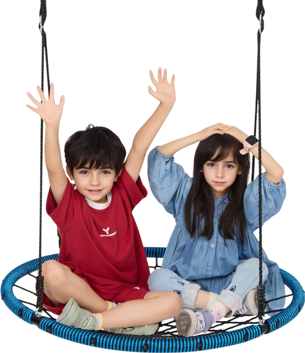 VEVOR Spider Web Saucer Swing, 40 Inch Round Swings for Kids Outdoor, 750lbs Weight Capacity Saucer Tree Swing, Stable Woven Rope Swing Seat with Tree Hanging Straps and Adjustable Multi-Strand Ropes