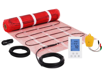 VEVOR Floor Heating Mat, 20 Sq. ft, Electric Radiant In-Floor Heated Warm System with Digital Floor Sensing Thermostat, Includes Installation Monitor, Adhesive Back for Easy Installation on The Floor