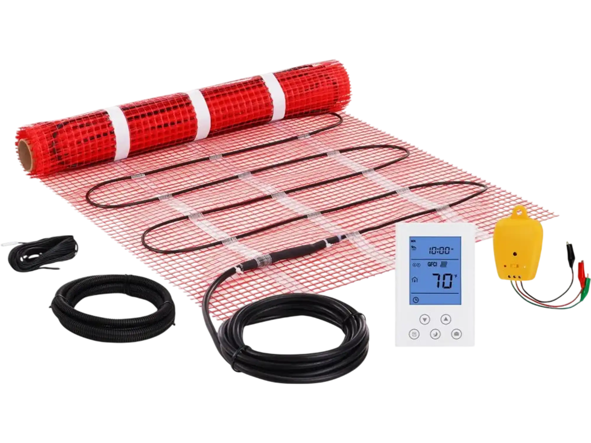 Vevor Floor Heating Mat 10 sq. ft. Electric Radiant Heated Warm System with Digital Thermostat New