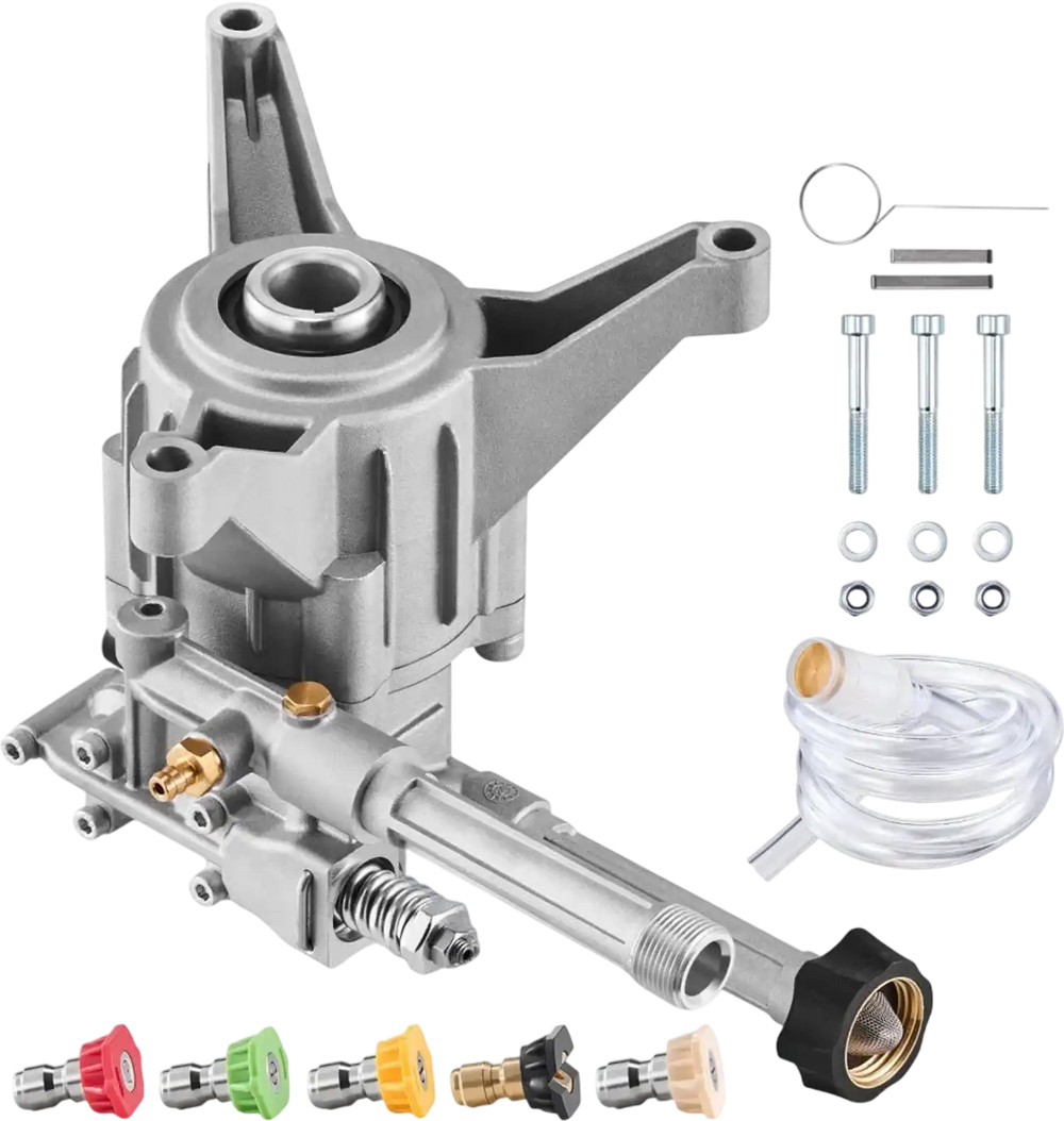VEVOR Pressure Washer Pump, 7/8" Shaft Vertical, 3100 PSI, 2.5GPM, Replacement Power Washer Pumps Kit with 5 Nozzles, Compatible with Briggs & Stratton, Generac, Devilbiss, Troy Bilt, Honda, Craftsman