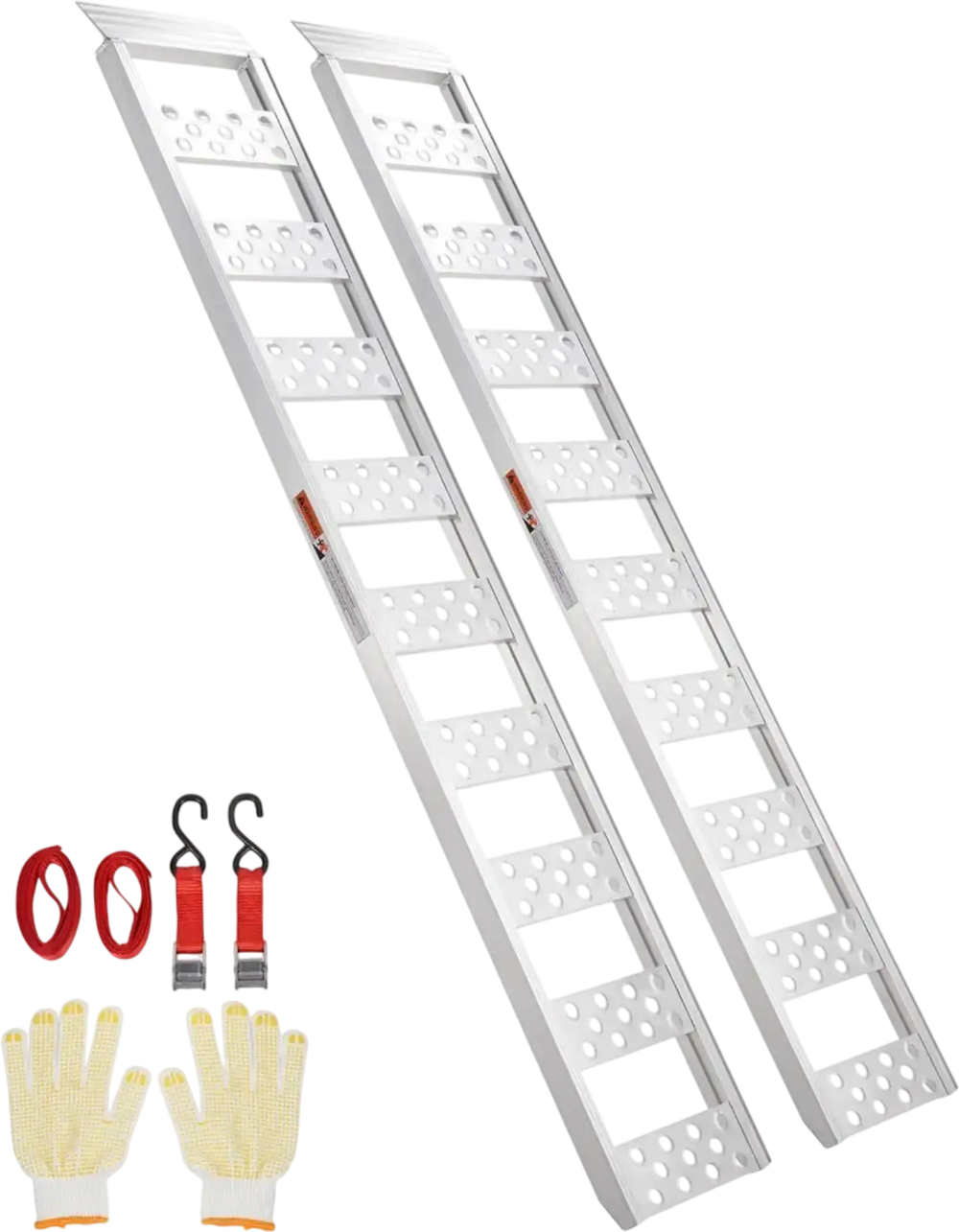 VEVOR Aluminum Ramps, 1250lbs, Straight Ramp with Treads and Load Straps, Portable Loading Ramp for Motorcycles, ATVs, Trucks, Lawn Mower, Dirt Bike, Garden Tractor, 78"L x 12"W, 2Pcs