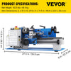 Vevor Mini Metal Lathe 7" x 12" Variable Speed 2250 RPM 400W New