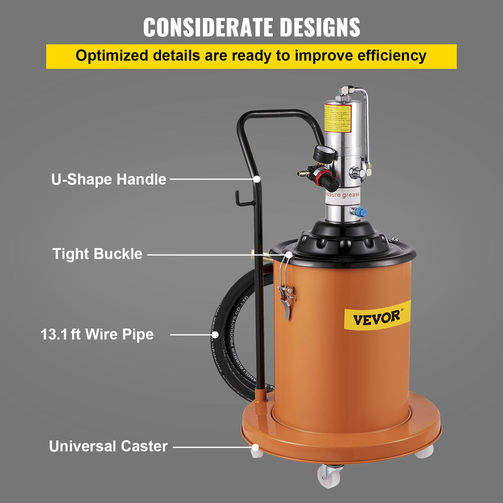 Vevor Grease Pump Set 5-Gallon Portable Electric Air Operated with 20' Hose New