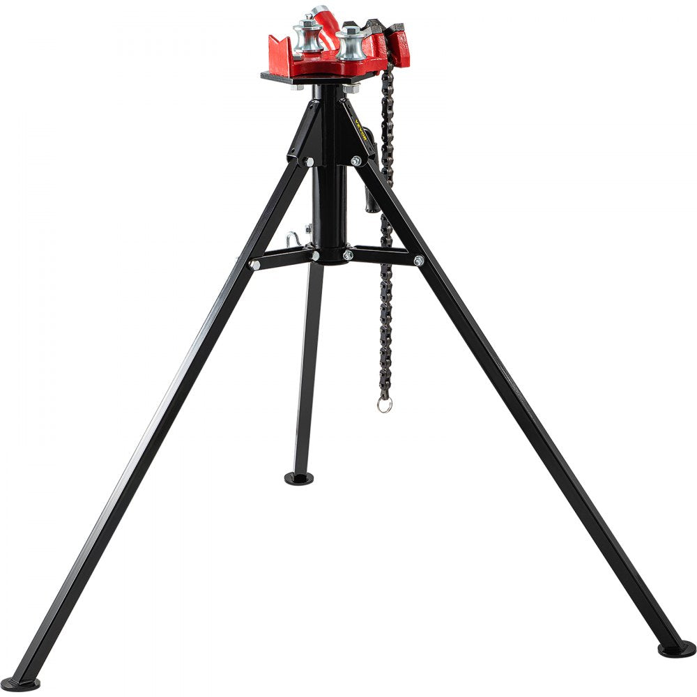 VEVOR Tripod Pipe Chain Vise, 1/8\"-5\" Pipe Capacity, 36.4“ Length Chain Vise Stand with Portable Folding Steel Legs, for Grabbing, Supporting and Bending Pipes in Factory, Workshop and Home