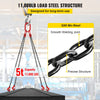 VEVOR Chain Sling, 5/16 inch x 5 ft Lifting Chains with Hooks, G80 Engine Chain Hoist Lifts, 11000 lbs/5 Ton Capacity Lifting Sling Chains for Engine Hoist, Engine Lift Chain with 4 Leg Grab Hooks
