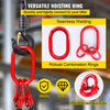 VEVOR Chain Sling, 5/16 inch x 5 ft Lifting Chains with Hooks, G80 Engine Chain Hoist Lifts, 11000 lbs/5 Ton Capacity Lifting Sling Chains for Engine Hoist, Engine Lift Chain with 4 Leg Grab Hooks