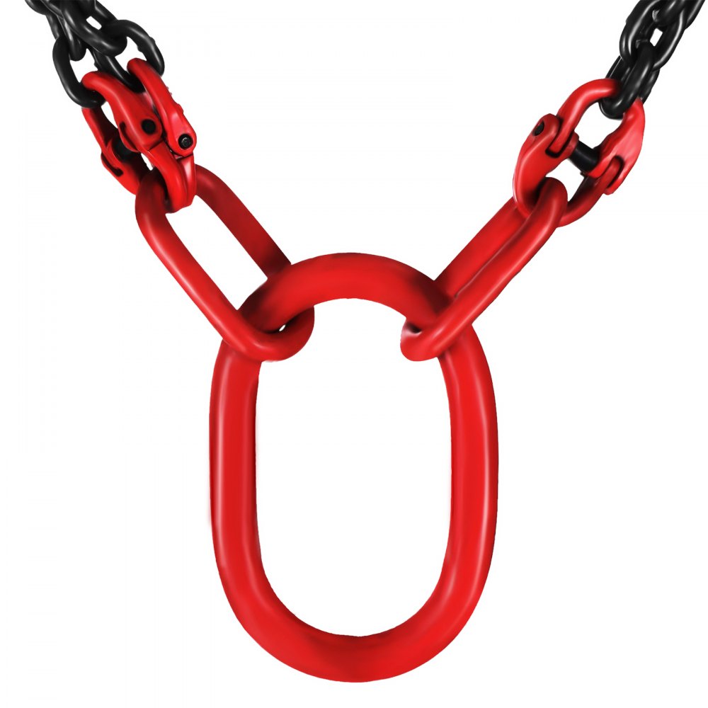 VEVOR Chain Sling, 5/16 inch x 5 ft Lifting Chains with Hooks, G80 Engine Chain Hoist Lifts, 11000 lbs/5 Ton Capacity Lifting Sling Chains for Engine Hoist, Engine Lift Chain with 4 Leg Grab Hooks
