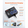 VEVOR NEMA Splitter for Dryer and EV, 3-Color LED Indicator, 240V Smart Power Distribution, With NEMA 10-30 Plug, NEMA 10-30 & NEMA 14-50 Outlets, Large 3.4-Inch LCD Screen, for Max 24A Dryer or EV