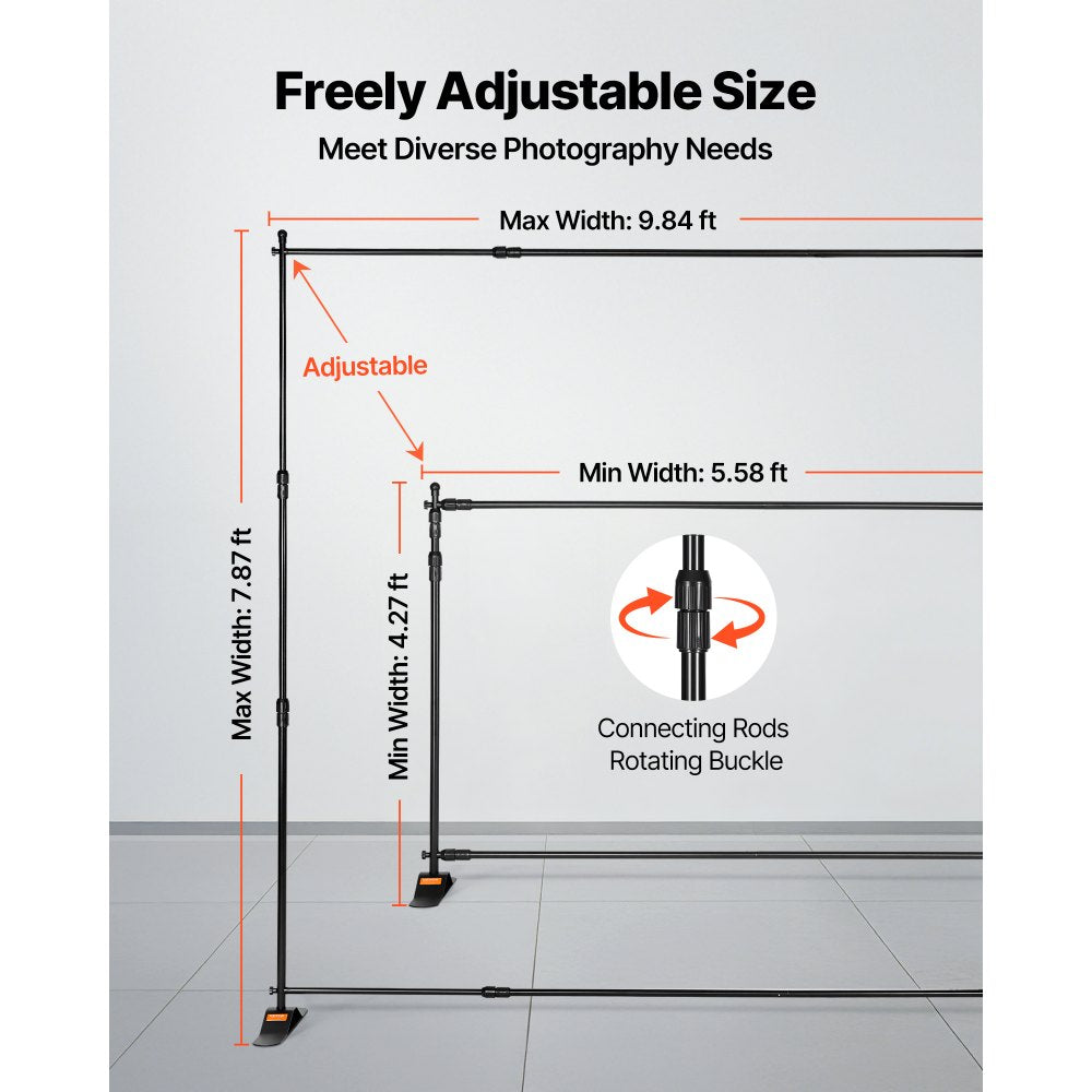 VEVOR 10 x 8 Ft Backdrop Banner Stand Adjustable Height and Width Newest Step and Repeat for Trade Show Wall Exhibitor Photo Booth Background