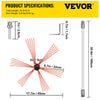 VEVOR Chimney Sweep Kit 33FT, Chimney Cleaning Tool Kits with 10 Nylon Flexible Rods, Chimney Brush 394 Inch for Sweeping Fireplace