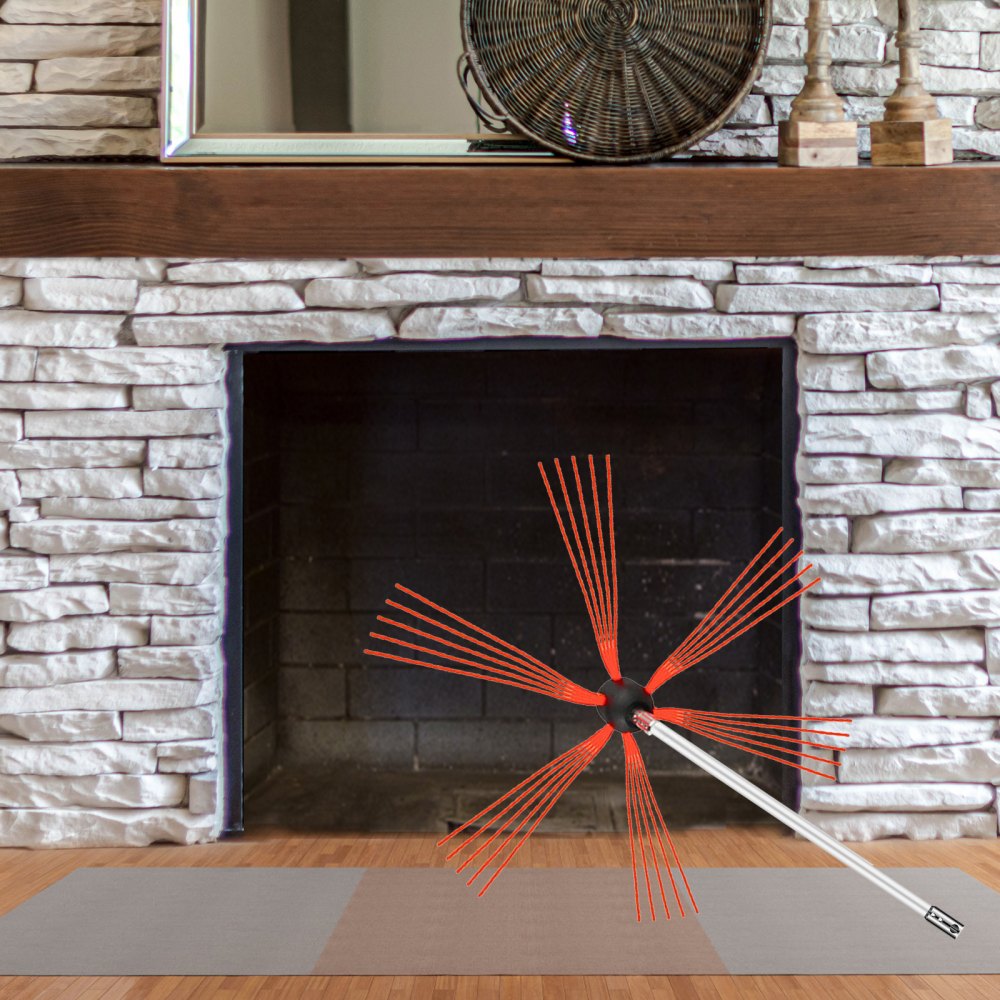 VEVOR Chimney Sweep Kit 33FT, Chimney Cleaning Tool Kits with 10 Nylon Flexible Rods, Chimney Brush 394 Inch for Sweeping Fireplace
