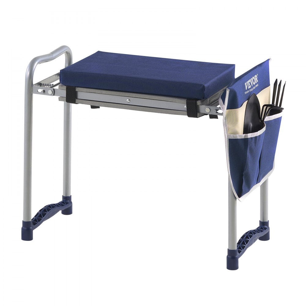 VEVOR Garden Kneeler and Seat, 11 in Wide Thick Kneeling Pad, Heavy Duty Garden Kneeling Stool, Folding Garden Seat with 1 Tool Bag, Relieve Knee & Back Pain, Non-Slip Garden Bench for Grandparents