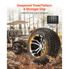 VEVOR Golf Cart Wheels, 10" 205/50-10 Black Aluminum Alloy Golf Cart Tires and Wheels Combo (Set of 4) Fit Club Car, EZGO, Yamaha, 4 Ply Rubber 4-Lug Lawn Mower Tires & Rims, 675 lbs Load, All-Terrain
