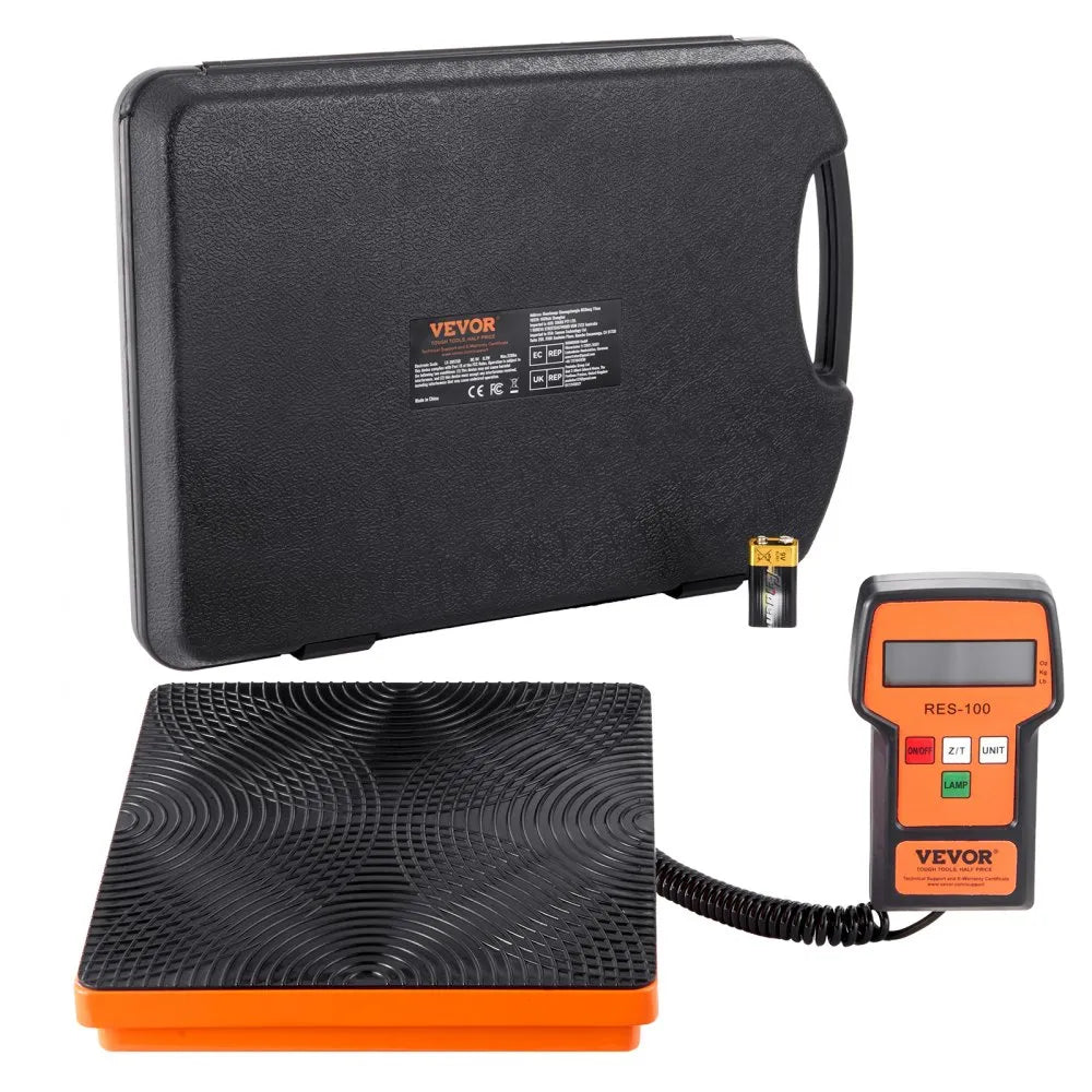 VEVOR Refrigerant Scale 110 LBS HAVC Charging Recovery Freon Scale, with Wired Remote Control, 2g High Precision Electronic Digital Recovery Weight Scale with Case and Dry Battery