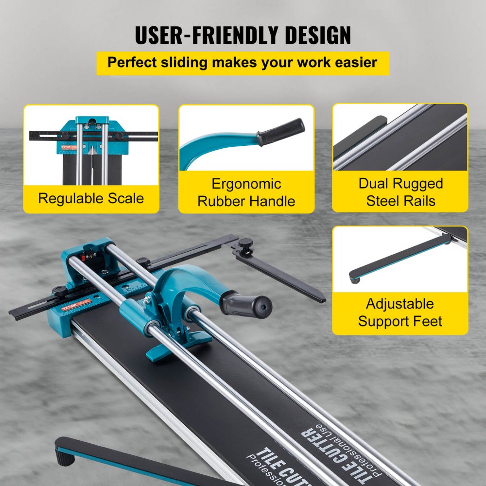 VEVOR Manual Tile Cutter 48"/1200mm Cutting Machine w/ Laser Guide for Ceramic