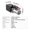 VEVOR 6 Quart Hydraulic Power Unit, Single Acting Dump Trailer Pump, 3200 PSI Max Relief Pressure & 0.91 GPM Flow Rate, DC 12V Hydraulic Pump with Metal Reservoir for Dump Trailer Car Lifting, Black