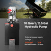 VEVOR 10 Quart Hydraulic Power Unit, Single Acting Dump Trailer Pump, 3200 PSI Max Relief Pressure & 0.91 GPM Flow Rate, DC 12V Hydraulic Pump with Metal Reservoir for Dump Trailer Car Lifting