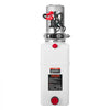 VEVOR 6 Quart Hydraulic Power Unit, Single Acting Dump Trailer Pump, 3200 PSI Max Relief Pressure & 0.91 GPM Flow Rate, DC 12V Hydraulic Pump with Metal Reservoir for Dump Trailer Car Lifting, White