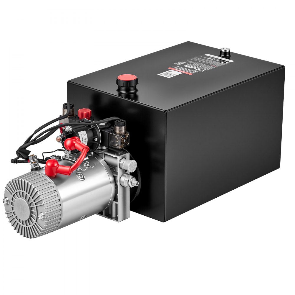 VEVOR 20 Quart Hydraulic Pump, Double Acting Dump Trailer Pump, 3200PSI Max Relief Pressure, 0.91 GPM Flow Rate, DC12V 1.6KW Hydraulic Power Unit for Dump Trailer Car Lifting (Horizontal Installation)