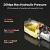 VEVOR 6 Quart Hydraulic Power Unit, Double Acting Dump Trailer Pump, 3200 PSI Max Relief Pressure & 0.91 GPM Flow Rate, DC 12V Hydraulic Pump with Metal Reservoir for Dump Trailer Car Lifting, White