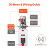 VEVOR 6 Quart Hydraulic Power Unit, Double Acting Dump Trailer Pump, 3200 PSI Max Relief Pressure & 0.91 GPM Flow Rate, DC 12V Hydraulic Pump with Metal Reservoir for Dump Trailer Car Lifting, White