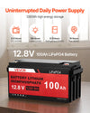 VEVOR 12.8V 100Ah LiFePO4 battery usage example graphic