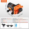 VEVOR 12V Diaphragm Pump, 3 GPM (11.36 L/min), 4-Chamber 12 Volt DC Water Pump with Automatic Pressure Switch 40-100 PSI Adjustable, 55 PSI, 1/2'' MNPT Port, for RV Yacht Food Truck Camper Marine