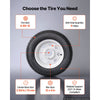 VEVOR 2-Pack Trailer Tire Rim Assembly 4.80-12 with 5 Lug on 4.5 in PCD, 6 Ply Load Range C Trailer Tire on 12" White Rims, 2.8 in Center Bore, Max Load 990LBS 90PSI for Utility/Boat/Camper Trailers