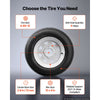 VEVOR 2-Pack Trailer Tire Rim Assembly 4.80-12 with 4 Lug on 4 in PCD, 6 Ply Load Range C Trailer Tire on 12" White Rims, 2.8 in Center Bore, Max Load 990LBS 90PSI for Utility/Boat/Camper Trailers