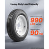VEVOR 2-Pack Trailer Tire Rim Assembly 4.80-12 with 4 Lug on 4 in PCD, 6 Ply Load Range C Trailer Tire on 12" White Rims, 2.8 in Center Bore, Max Load 990LBS 90PSI for Utility/Boat/Camper Trailers