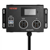VEVOR NEMA Splitter for Dryer and EV, 3-Color LED Indicator, 240V Smart Power Distribution, With NEMA 14-30 Plug, NEMA 14-30 & NEMA 14-50 Outlets, Large 3.4-Inch LCD Screen, for Max 24A Dryer or EV