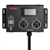 VEVOR NEMA Splitter for Dryer and EV, 3-Color LED Indicator, 240V Smart Power Distribution, With NEMA 14-30 Plug, Two NEMA 14-30 Outlets, 3.4 in LCD Screen, Max 24A Dryer EV, Tested to ETL Standard
