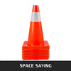 VEVOR 20Pack 18\" Traffic Cones, Safety Road Parking Cones PVC Base, Orange Traffic Cone with Reflective Collars, Hazard Construction Cones for Home Traffic Parking