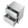 VEVOR Outdoor Kitchen Drawers 17.8W x 20.2H x 12.2D Inch, Flush Mount Double BBQ Drawers Stainless Steel with Handle, BBQ Island Drawers for Outdoor Kitchens or Patio Grill Station