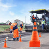VEVOR Safety Cones, 4 Pack 18 inch Collapsible Traffic Cones, Construction Cones with Reflective Collars, Wide Base and A Storage Bag, for Traffic Control, Driving Training, Parking Lots