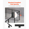 VEVOR Cable Railing Post, 42x1x2 Inch Corner Railing Post, with L-Shaped Pre-Drilled Holes, Stainless Steel Cable Rail Post with Horizontal and Curved Bracket, 1-Pack, Black, 1JZLGZXHS10607YXO001V0