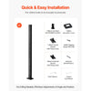 VEVOR Cable Railing Post, 42x1x2 Inch Level Deck Stair Posts, 1-Pack Stainless Steel Cable Handrail Post, Pre-Drilled Pickets with Mounting Bracket Stair Railing Kit, Black, 1JZLGZXHS1063GGTD001V0