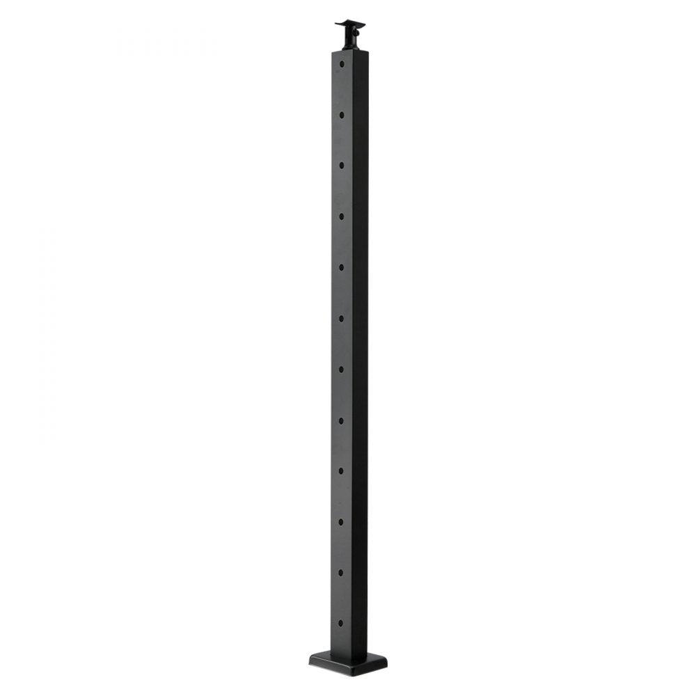 VEVOR Cable Railing Post, 42x1x2 Inch Level Deck Stair Posts, 1-Pack Stainless Steel Cable Handrail Post, Pre-Drilled Pickets with Mounting Bracket Stair Railing Kit, Black, 1JZLGZXHS1063GGTD001V0