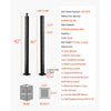 VEVOR Cable Railing Post, 42x2x2 Inch Corner Railing Post, with L-Shaped Pre-Drilled Holes, Stainless Steel Cable Rail Post with Horizontal and Curved Bracket, 1-Pack, Black, 1JZLGZXHS1065S1EW001V0