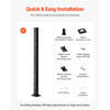VEVOR Cable Railing Post, 42x1x2 Inch Stair Railing Post, with Pre-Drilled 30° Angled Holes, Stainless Steel Cable Rail Post with Horizontal and Curved Bracket, 1-Pack, Black, 1JZLGZXHS106VRA3X001V0