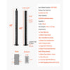 VEVOR Cable Railing Post, 42x1x2 Inch Stair Railing Post, with Pre-Drilled 30° Angled Holes, Stainless Steel Cable Rail Post with Horizontal and Curved Bracket, 1-Pack, Black, 1JZLGZXHS106VRA3X001V0