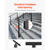 VEVOR Cable Railing Post, 42x2x2 Inch Stair Railing Post, with Pre-Drilled 30° Angled Holes, Stainless Steel Cable Rail Post with Horizontal and Curved Bracket, 1-Pack, Black, 1JZLGZXHS106W3XAA001V0