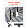 VEVOR Cable Railing Post, 36x1x2 Inch Stair Railing Post, with Pre-Drilled 30° Angled Holes, Stainless Steel Cable Rail Post with Horizontal and Curved Bracket, 1-Pack, Black, 1JZLGZXHS91402OS1001V0