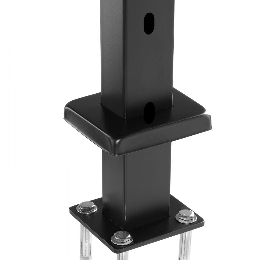 VEVOR Cable Railing Post, 36x1x2 Inch Stair Railing Post, with Pre-Drilled 30° Angled Holes, Stainless Steel Cable Rail Post with Horizontal and Curved Bracket, 1-Pack, Black, 1JZLGZXHS91402OS1001V0