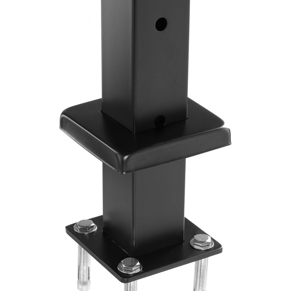 VEVOR 1-Pack Cable Railing Post, 36x2x2 In Horizontal-Hole Deck Railing Post with Pre-Drilled Holes, Stainless Steel Cable Rail Post with Horizontal and Curved Bracket, Black, 1JZLGZXHS9148RVYS001V0