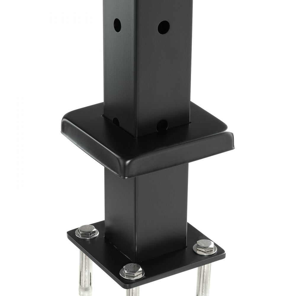 VEVOR Cable Railing Post, 36x1x2 Inch Corner Railing Post, with L-Shaped Pre-Drilled Holes, Stainless Steel Cable Rail Post with Horizontal and Curved Bracket, 1-Pack, Black, 1JZLGZXHS914IVCFL001V0