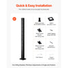 VEVOR Cable Railing Post, 36x2x2 Inch Corner Railing Post, with L-Shaped Pre-Drilled Holes, Stainless Steel Cable Rail Post with Horizontal and Curved Bracket, 1-Pack, Black, 1JZLGZXHS914ZPBNY001V0